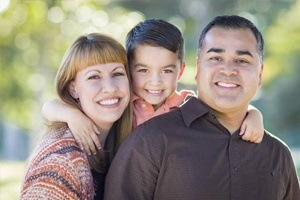 Family portrait outdoors