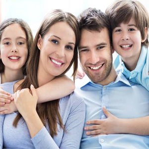 Smiling young family