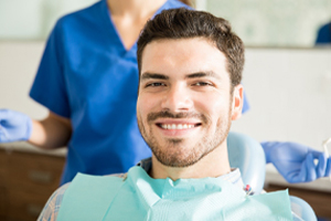 happy male dental patient