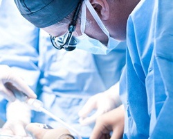 Carrollton implant dentist during dental implant surgery in Carrollton