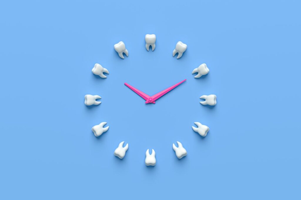 A clock with teeth instead of numerals